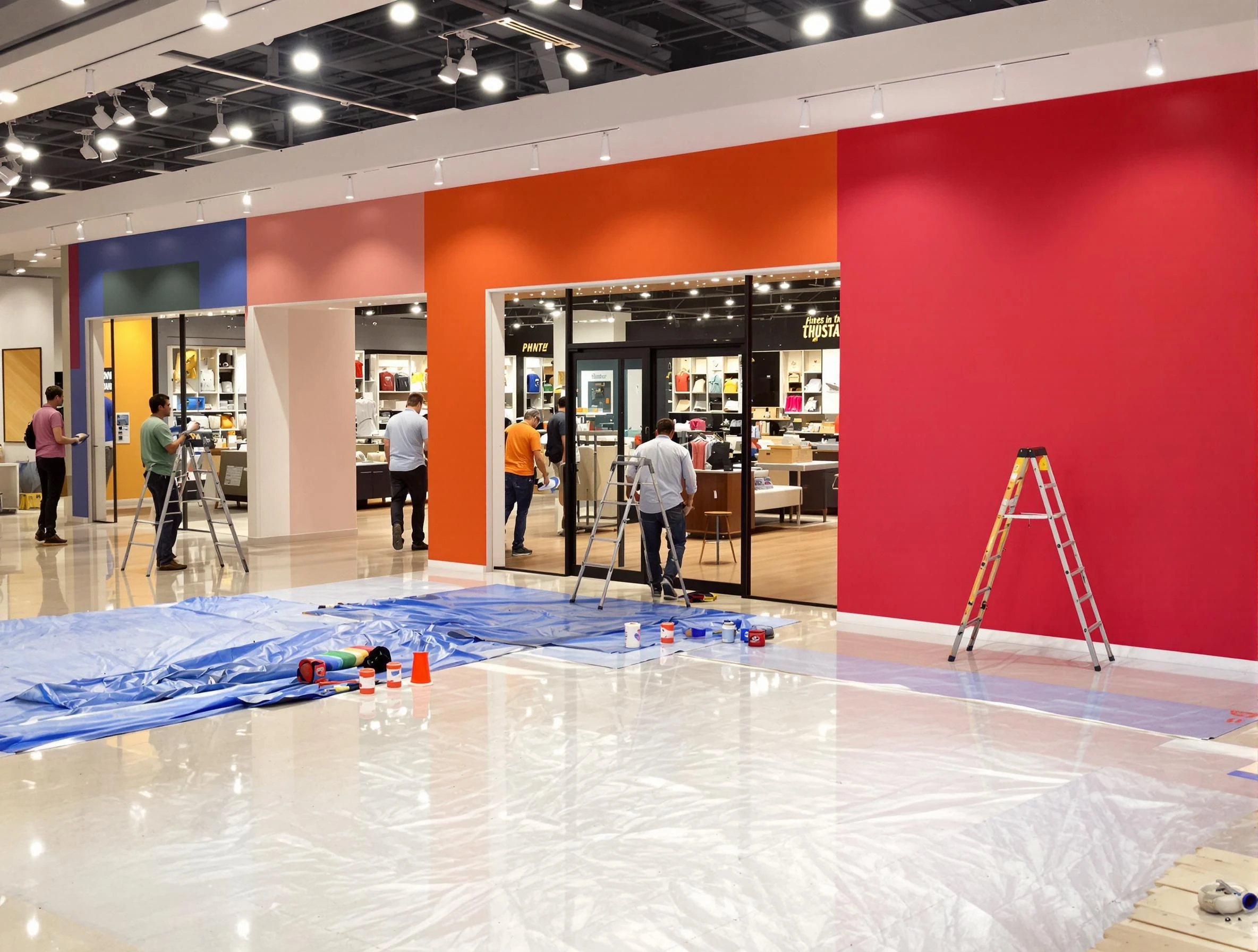 New River House Painters painting a commercial interior in New River, AZ